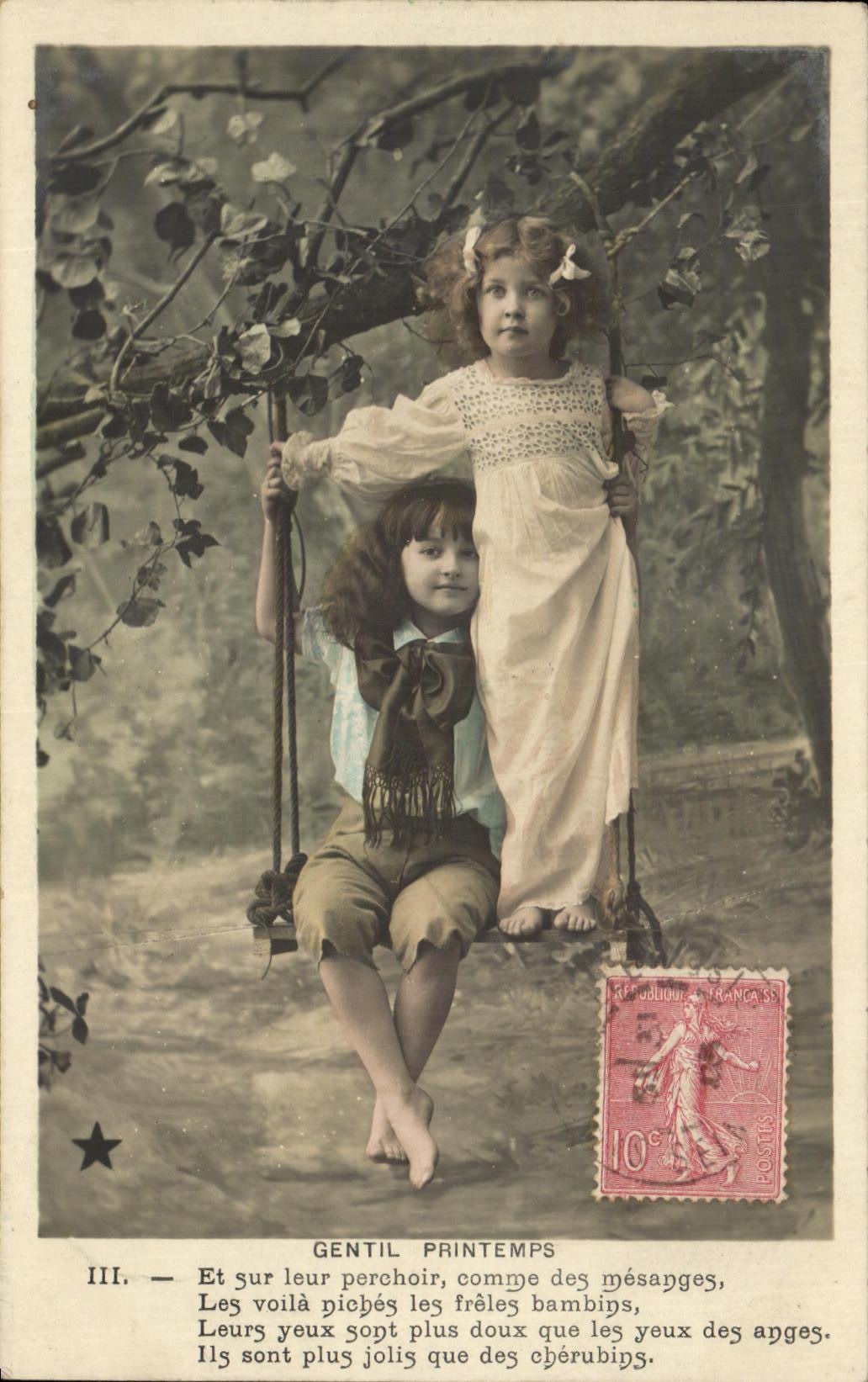 CPA Fantaisie Enfants Gentil printemps