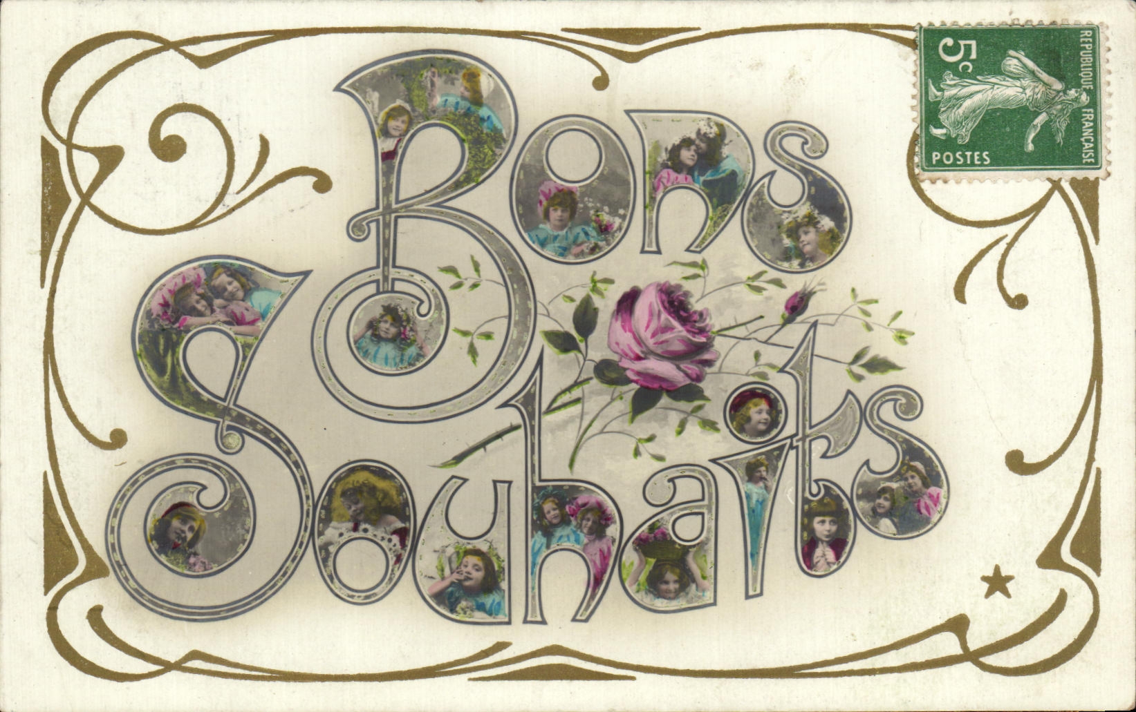 CPA Fantaisie Enfants Bons souhaits 