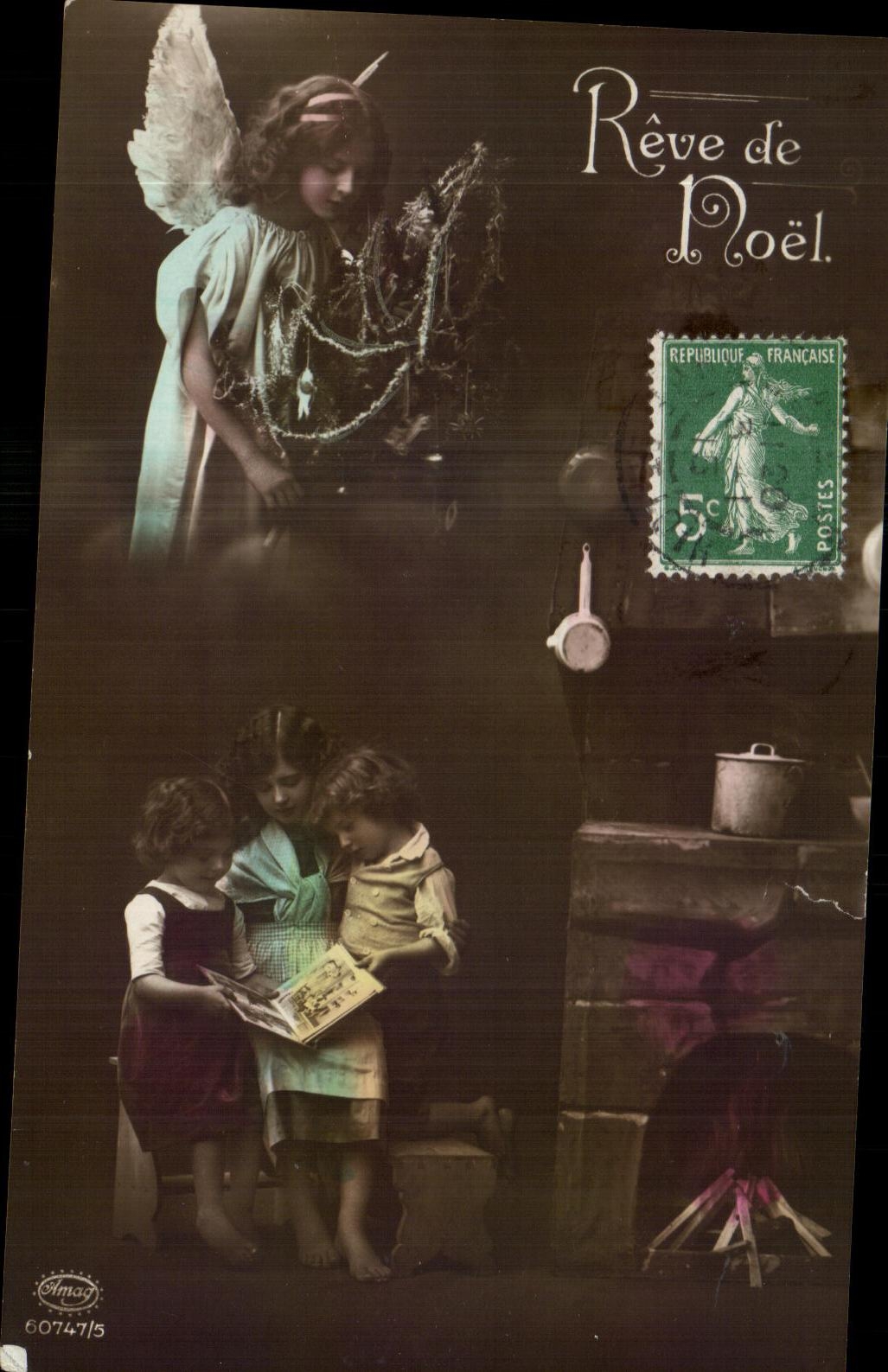 CPA Fantaisie Enfants Reve de Noel