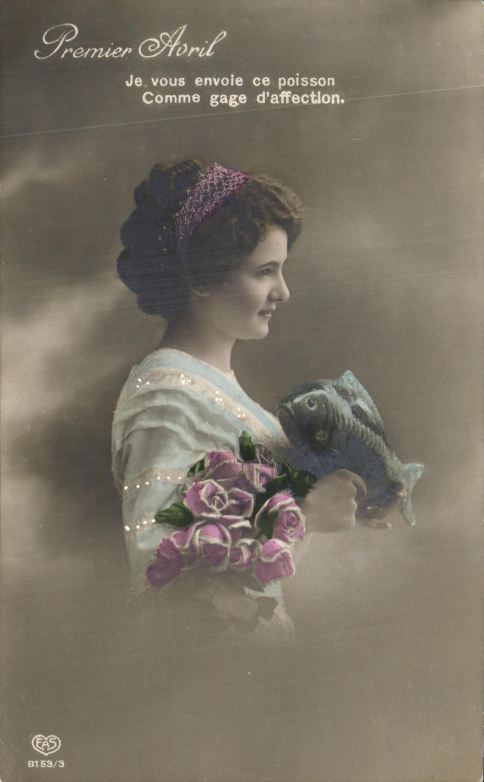 CPA Fantaisie Enfant Femme Paques oeufs 1er avril