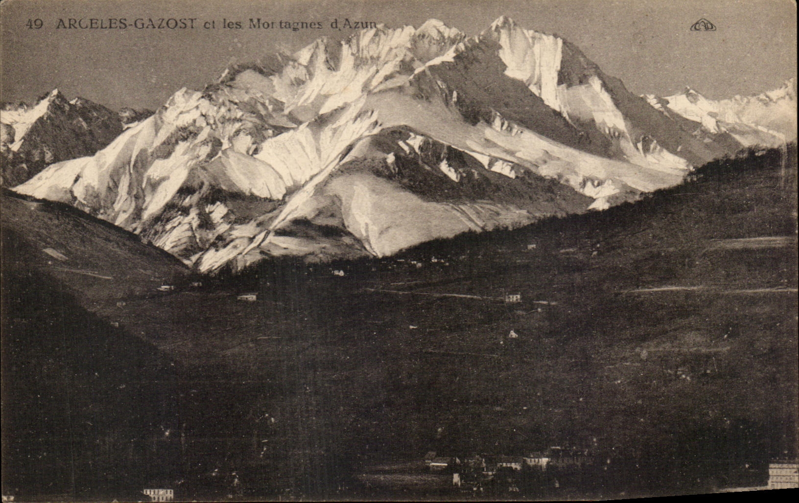CPA Argeles Gazost et les montagnes d'Azun