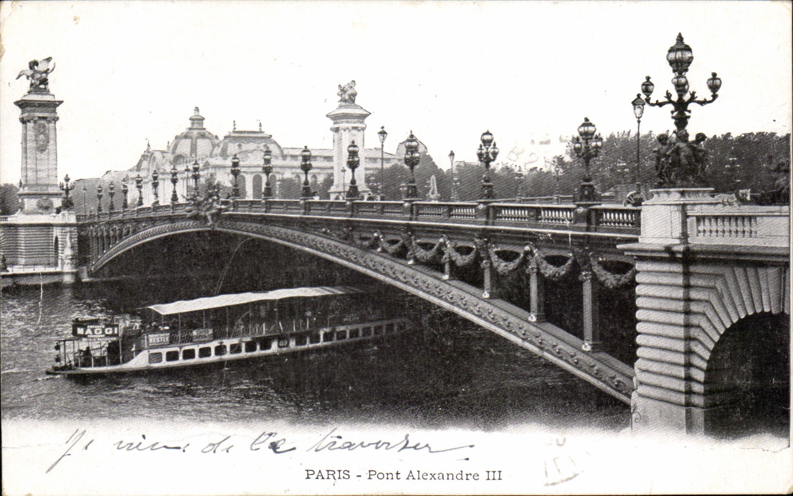 CPA Paris Bridge Alexandre Ill Maggi Barge