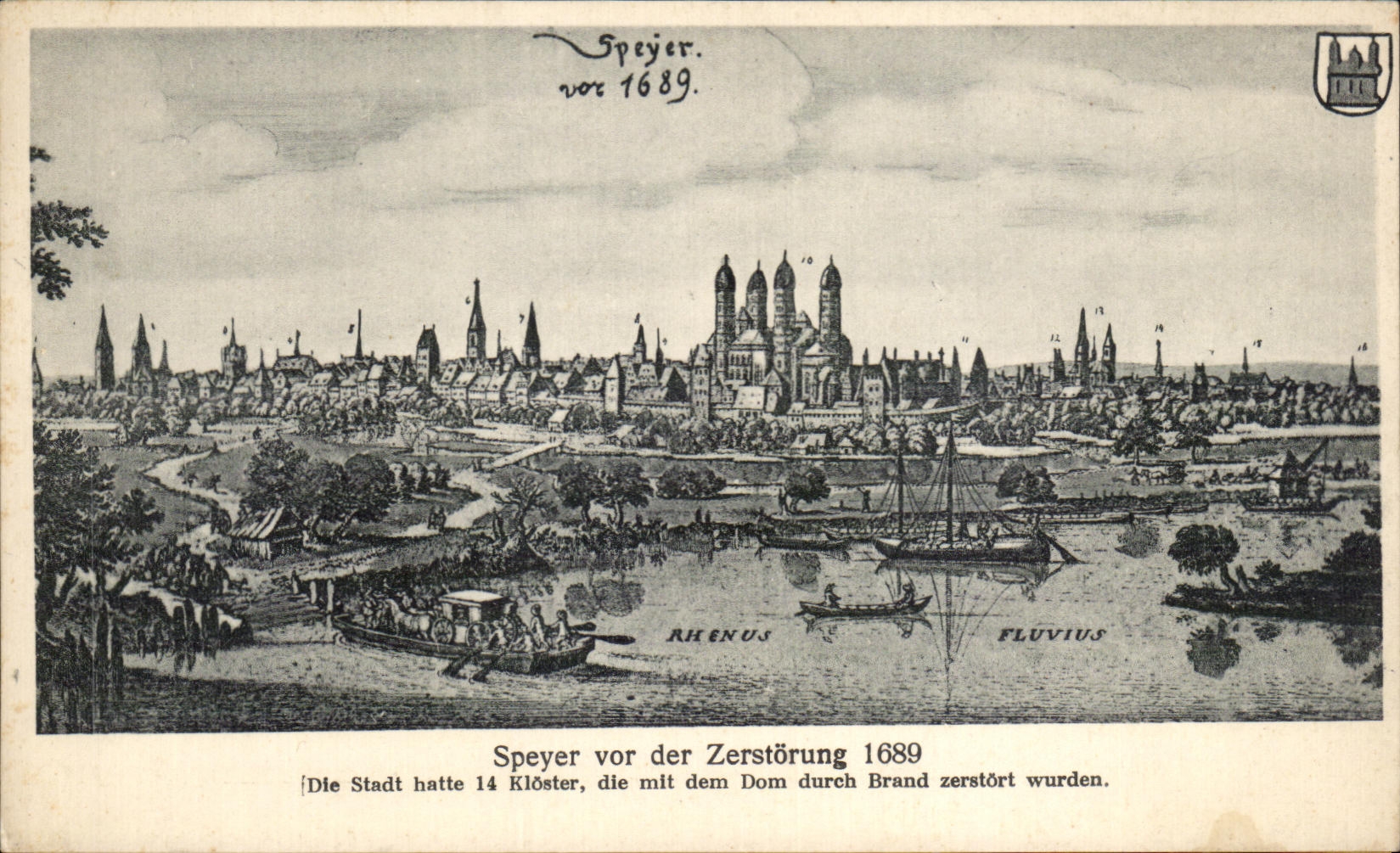 CPA Speyer VOR der Zerstorung Die Stadt hatte Kloster die put dem Dom durch Brand zerstort wurden