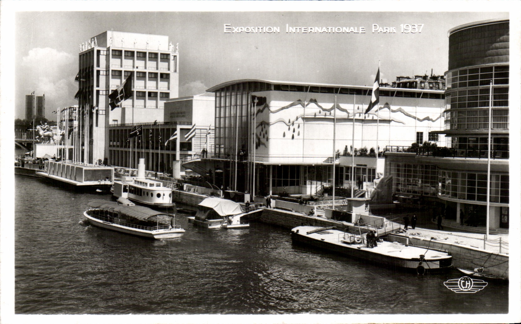 CPA Exposition Internationale Paris 1937 Pavillons de Suisse et d'Italie