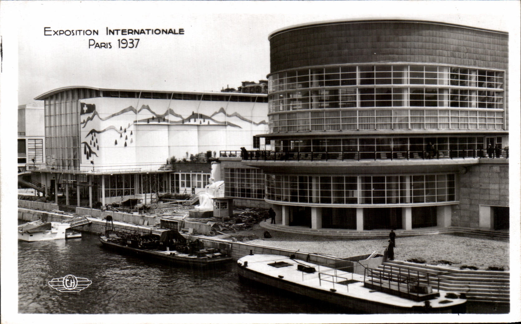 CPA Exposition internationale Paris 1937 Les Pavillons De Belgique Et De Suisse Vus du Pont d'Ena