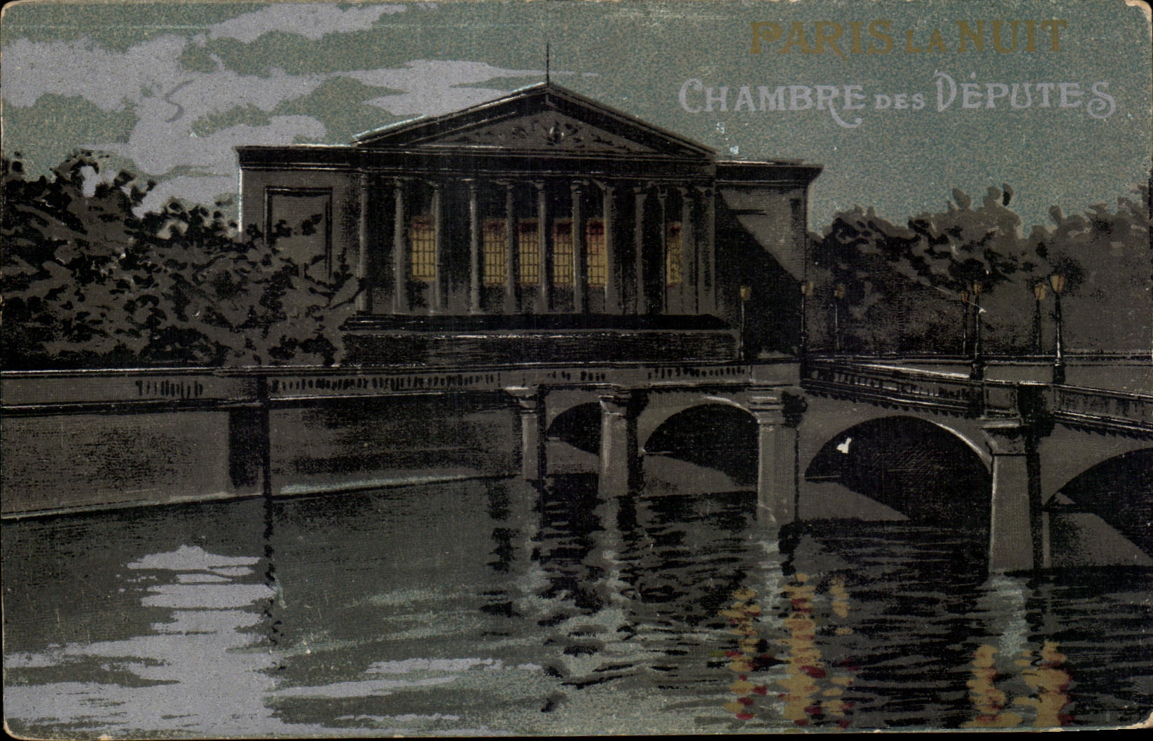 CPA Chambre Des Deputes paris la Nuit