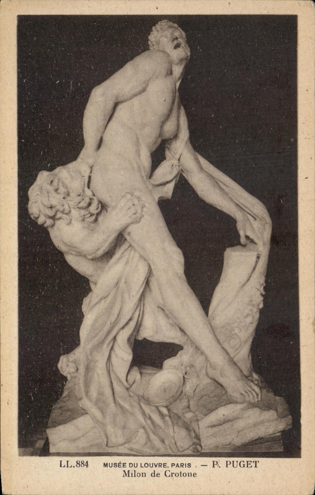 Museo de CPA del Louvre Paris Milon de Crotona Puget