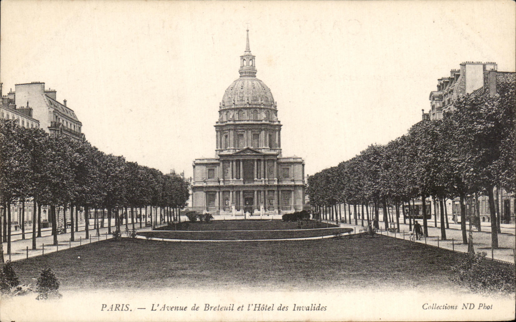 CPA Paris L'Avenue de Breteuil et l'Hotel des Invalides