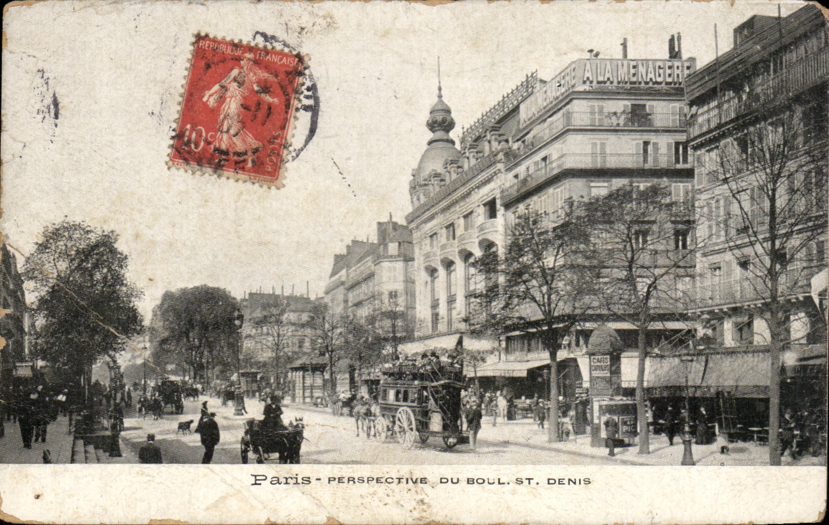 CPA Paris Perspective Du Boul St Denis