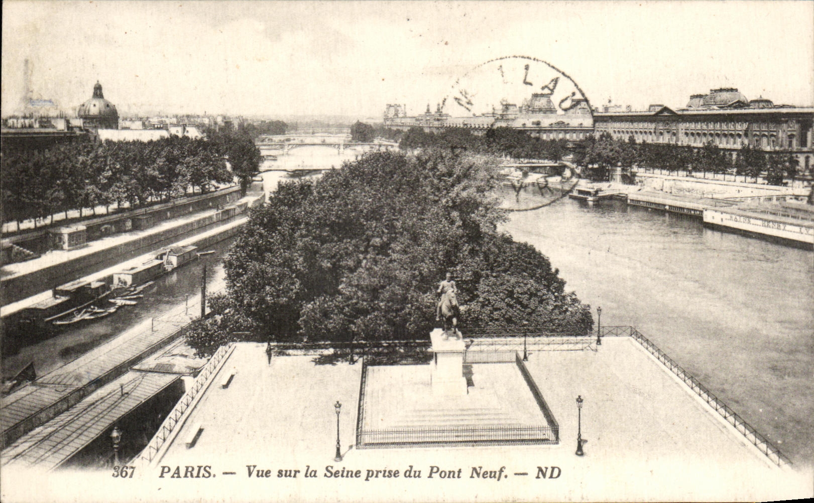 CPA Paris Seen on the Seine taken of the Bridge Last nine Louvre