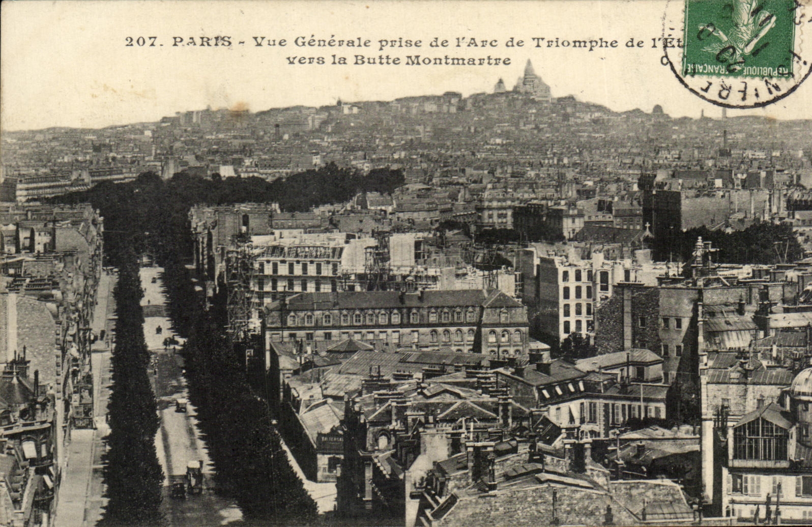 CPA Paris Vue Generale Prise de I'Arc de Triomphe Vers La Butte Montmartre
