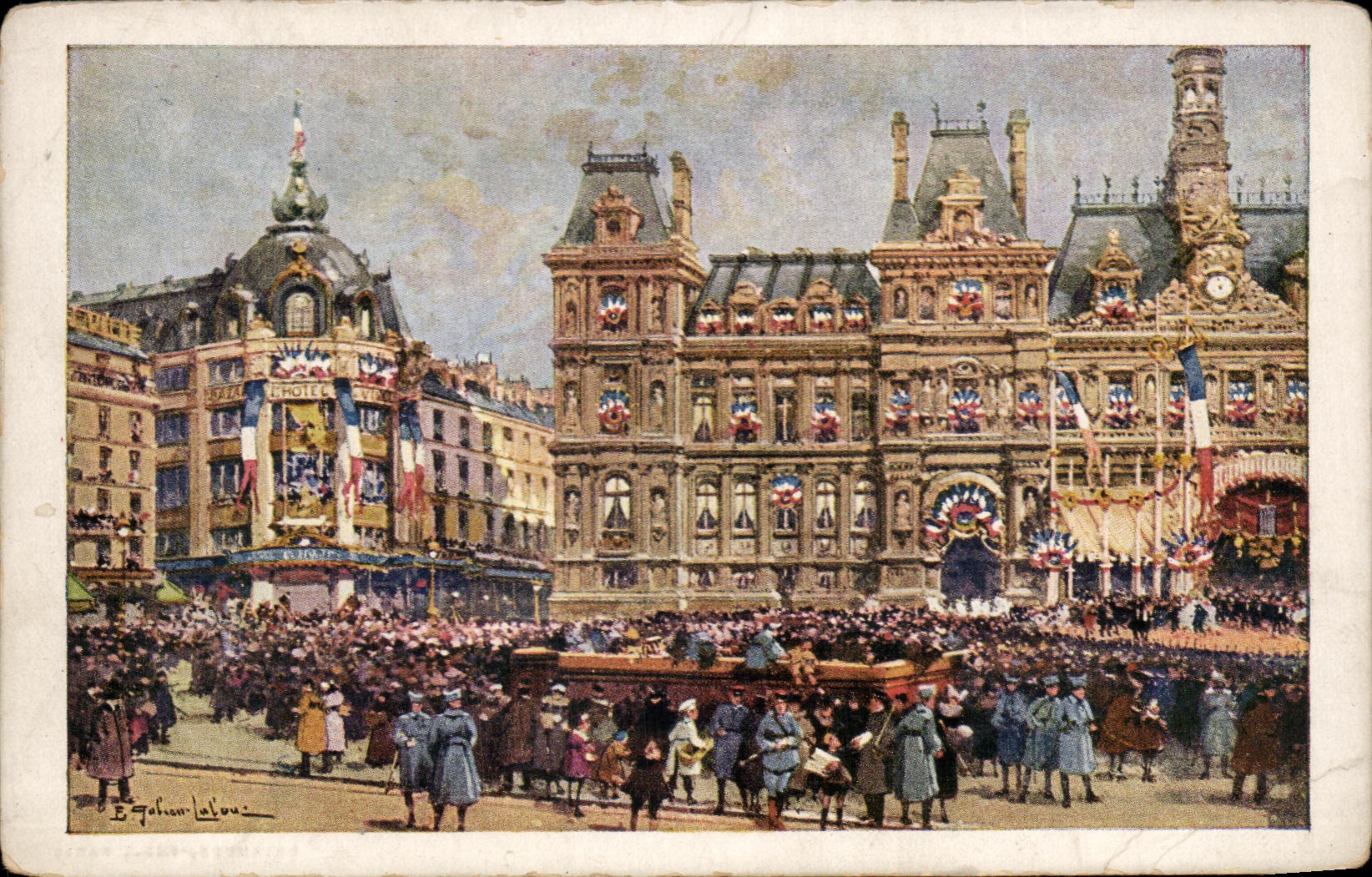 CPA Paris Quotation ad interim 'Order of I' Armee of July 28th 1919 Town hall