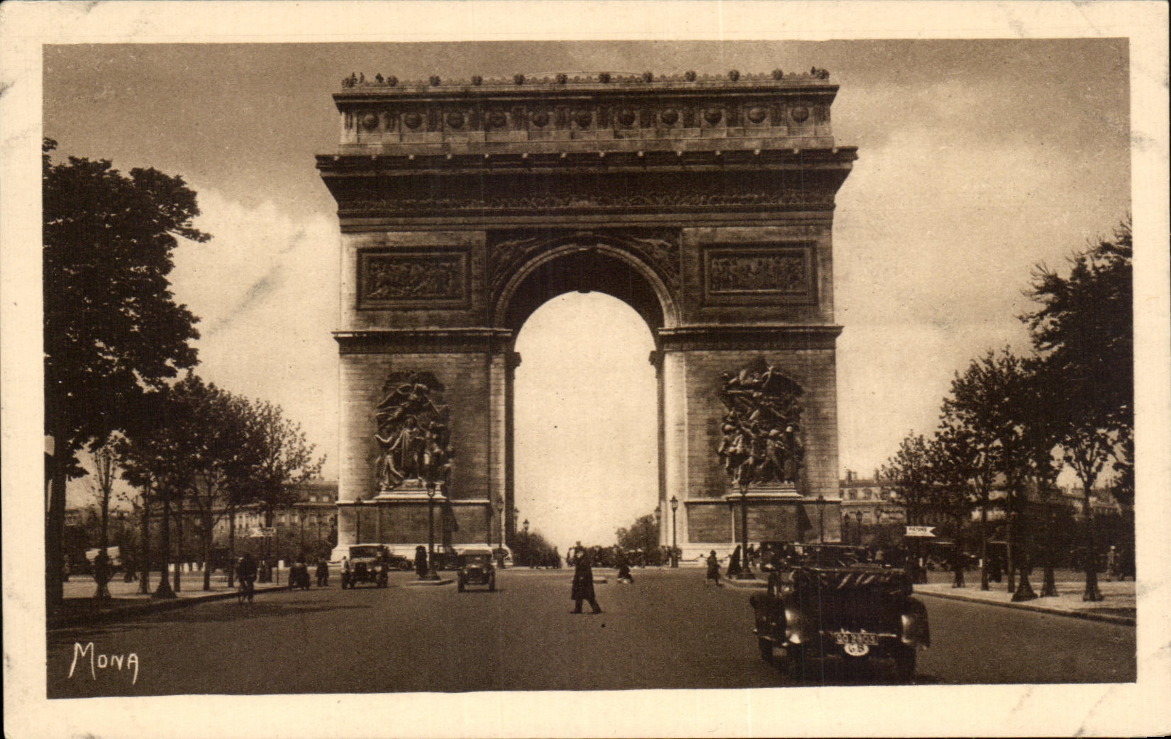 Pequenas tablas de CPA de Paris Arc De Triomphe de I Etoile
