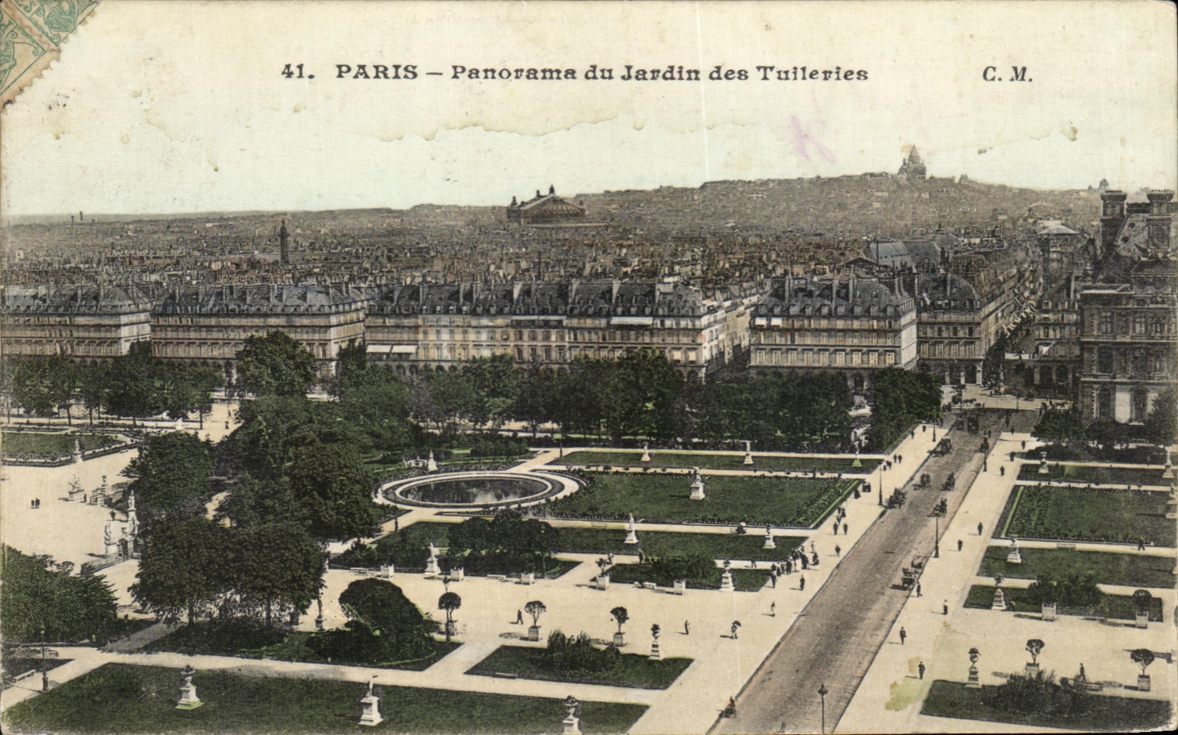 CPA Paris Panorama Of the Garden Of Louvre Tulle makings