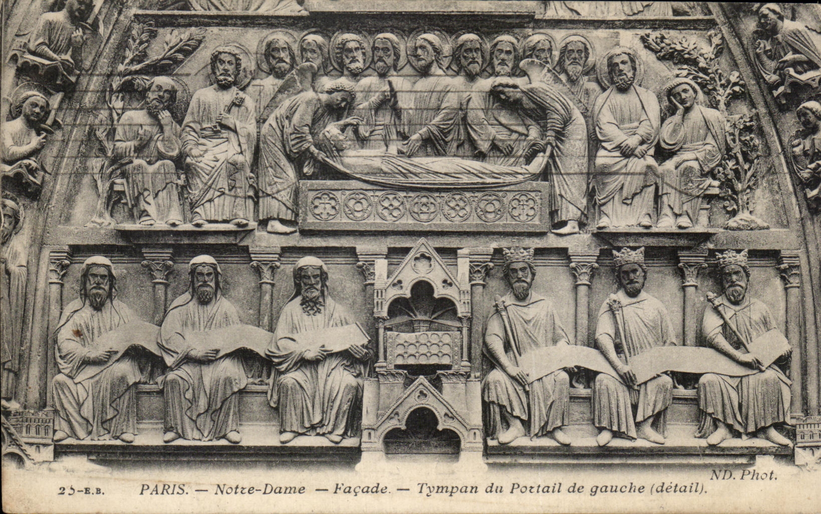 CPA Paris Notre Dame Frontage tympanum Of the Gate Of Left