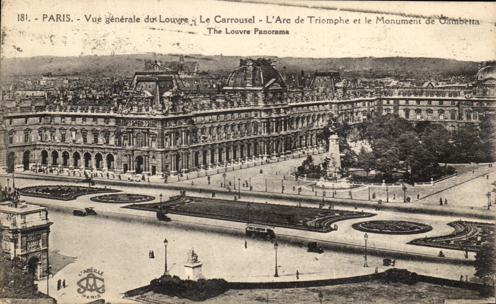 CPA Paris View Of the Louvre the Carousel Arc de Triomphe And the Monument De Gambetta