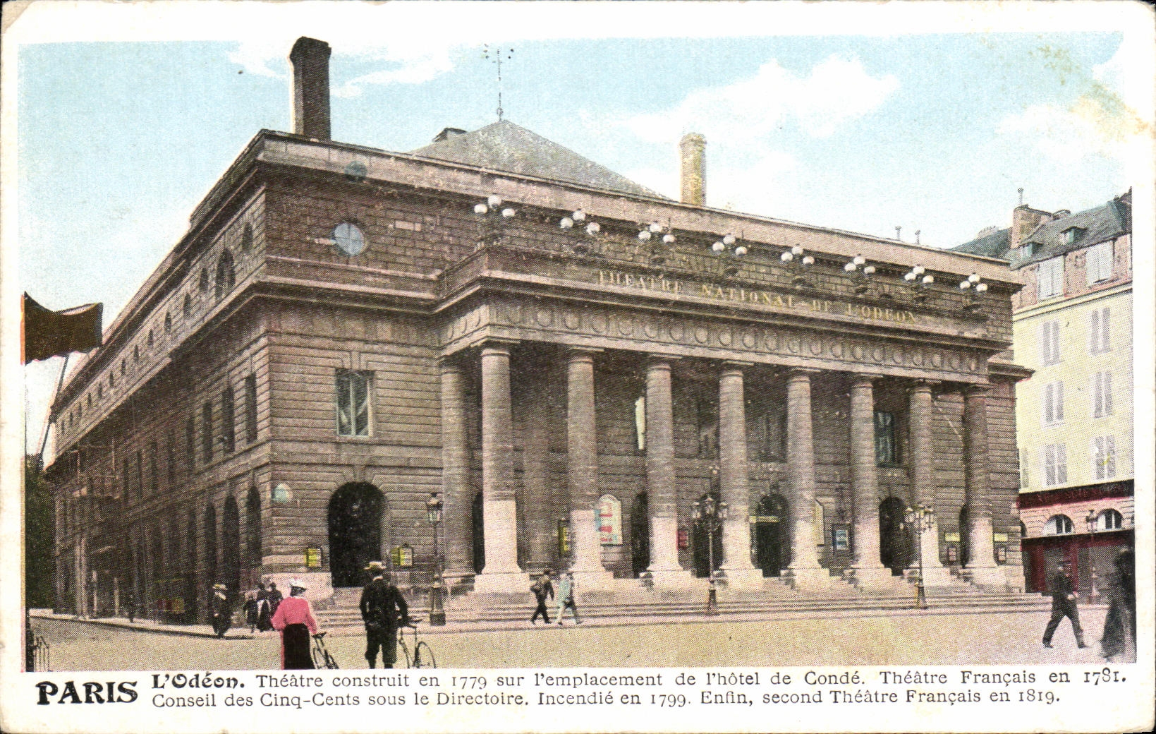 CPA Paris L'Odeon Theatre Constrult en l'emplacement de l'hotel de Conde