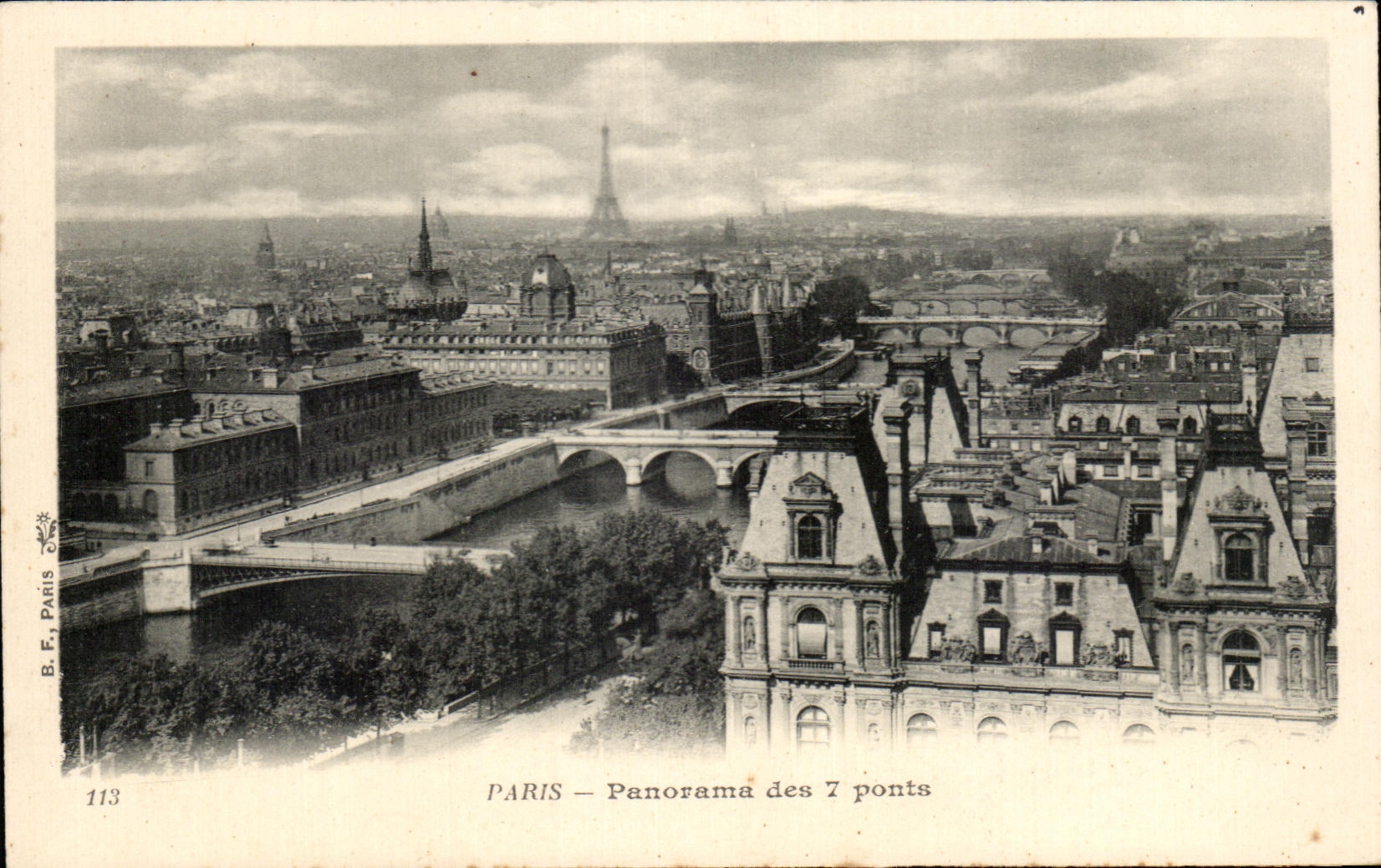 CPA Paris Panorama des Ponts Tour Eiffel