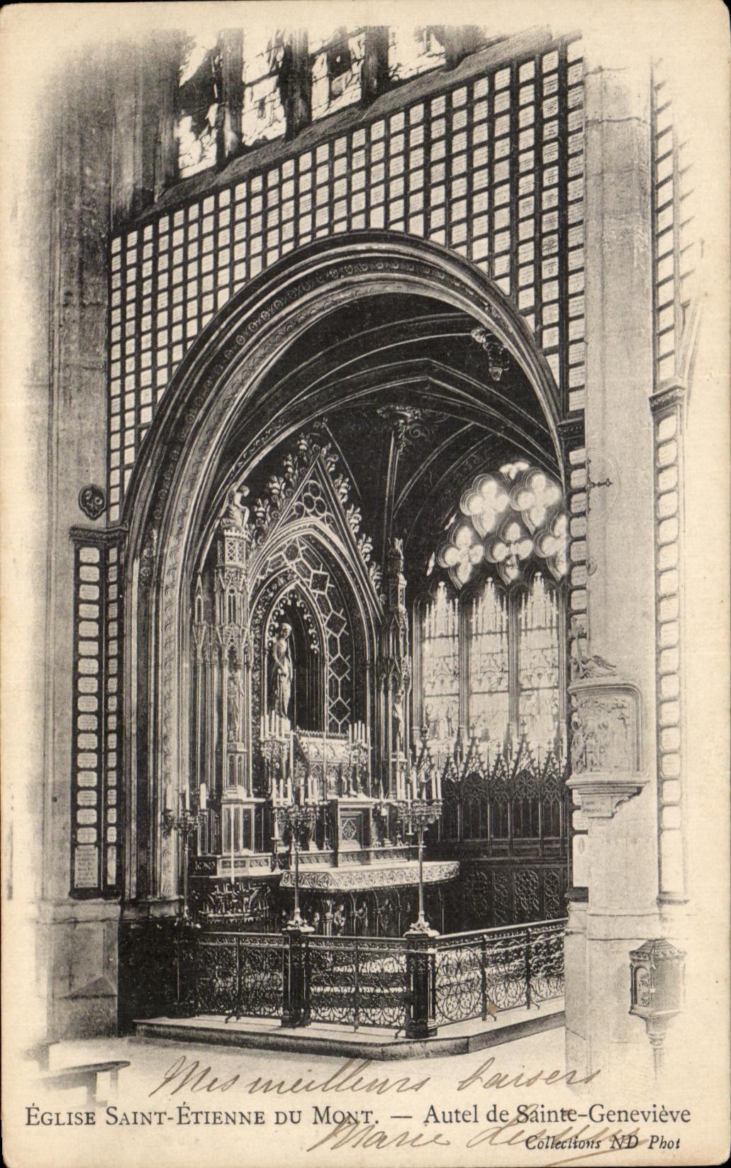CPA Eglise Saint Etienne du Mont Autel de Sainte Genevieve 