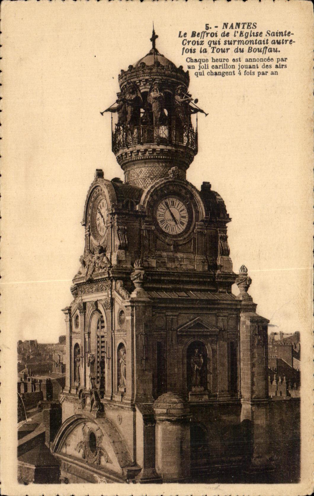 CPA Nantes the Belfry of the Church Holy Cross which Overcame another time the Tower of Bouffau