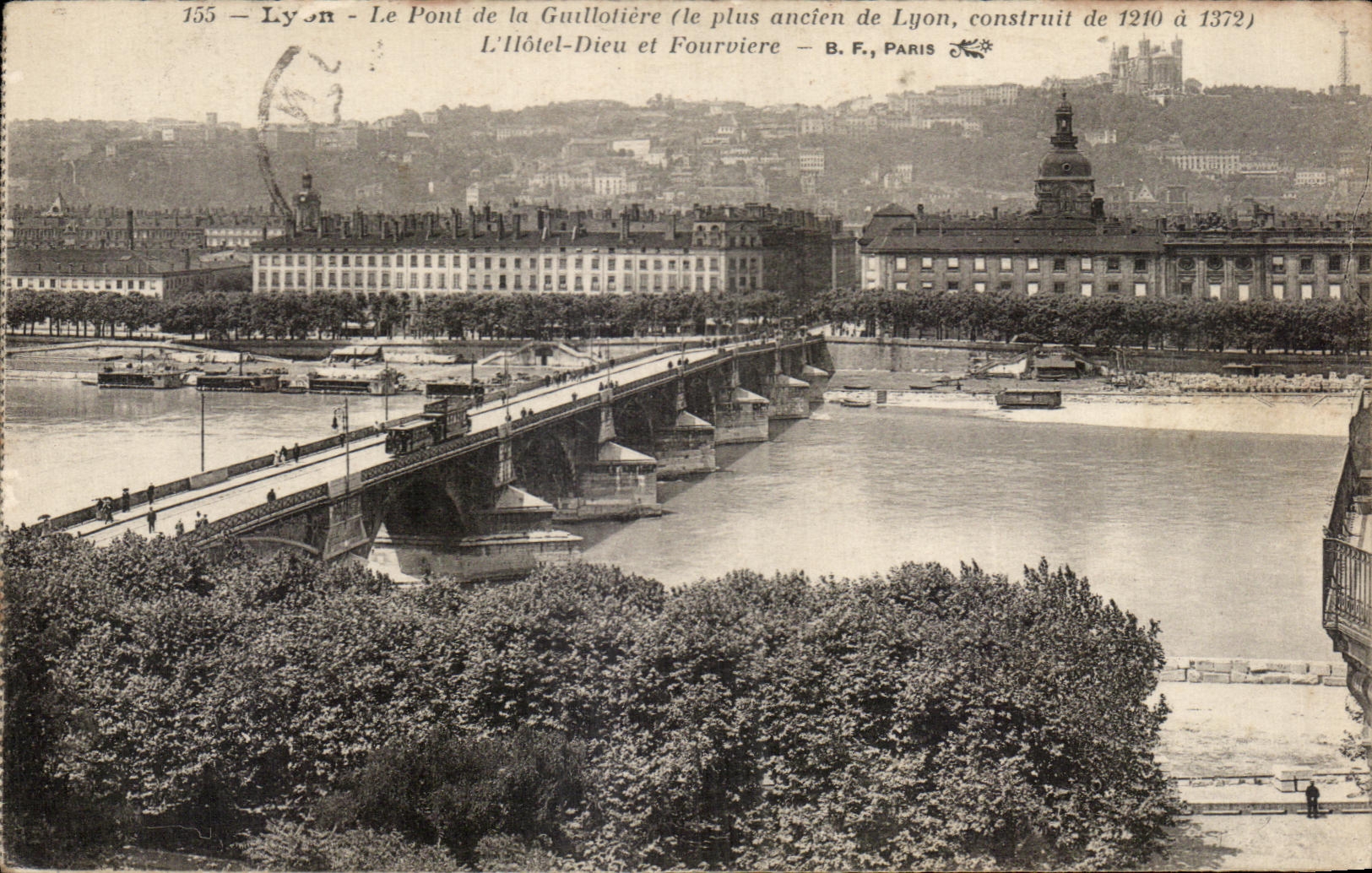 CPA Lyon the bridge of Guillotiere Hotel God and Fourviere