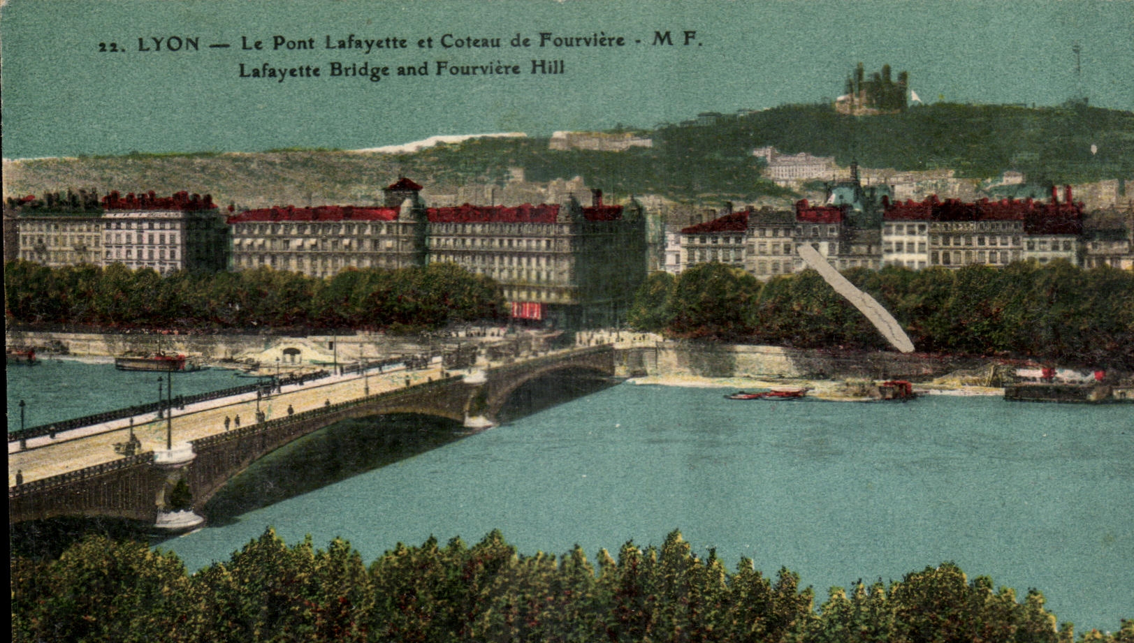 CPA Lyon the Bridge Lafayette Slope of Fourviere