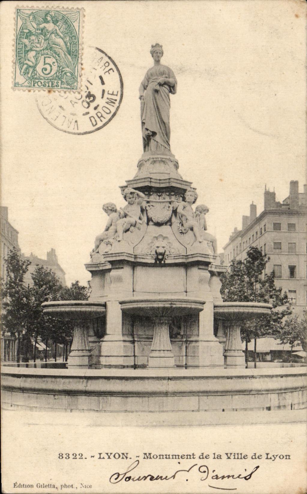 CPA Lyon Monument de la Ville de Lyon 