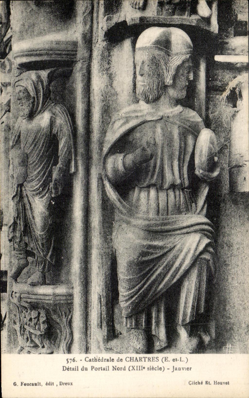CPA Cathedrale de Chartres Detail du Portail Nord Janvier