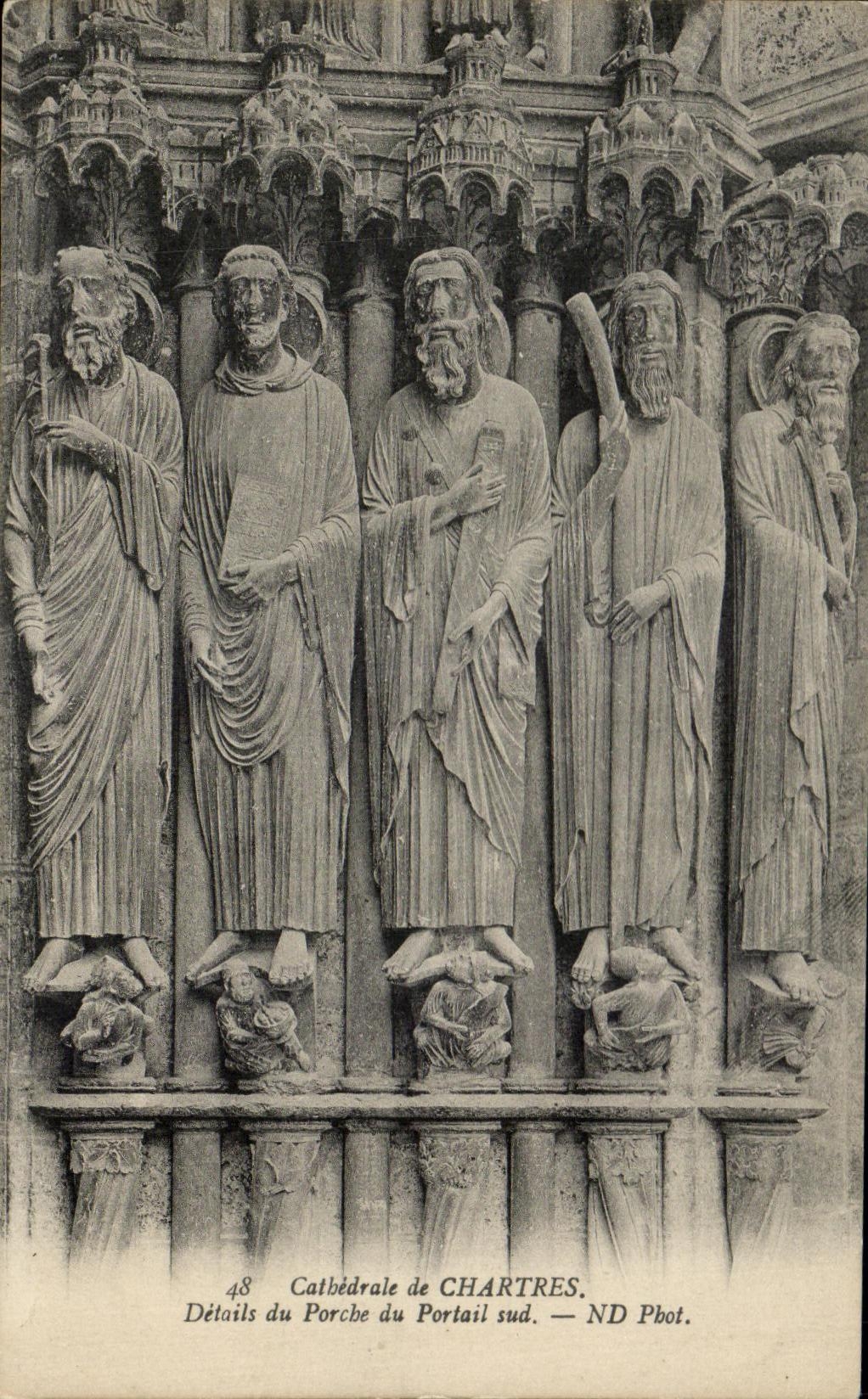 CPA Cathedrale de Chartres Details du Porche de Portail sud