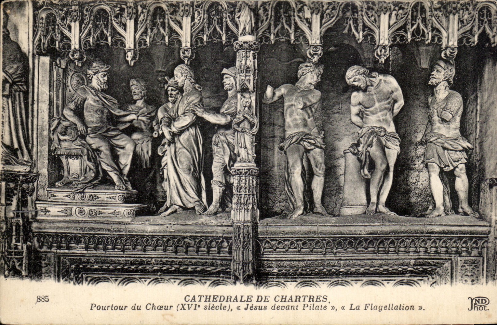 CPA Cathedrale de Chartres Pourtour du Choeur Jesus devant Pilate La Falgellation