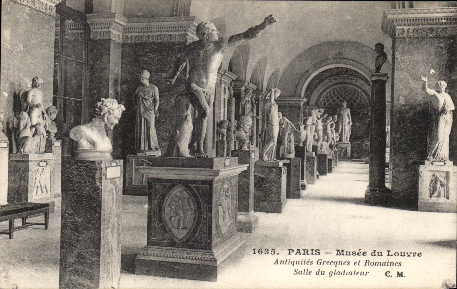 Museo de CPA Paris del sitio romano griego de las antiguedades de And del Louvre del gladiador