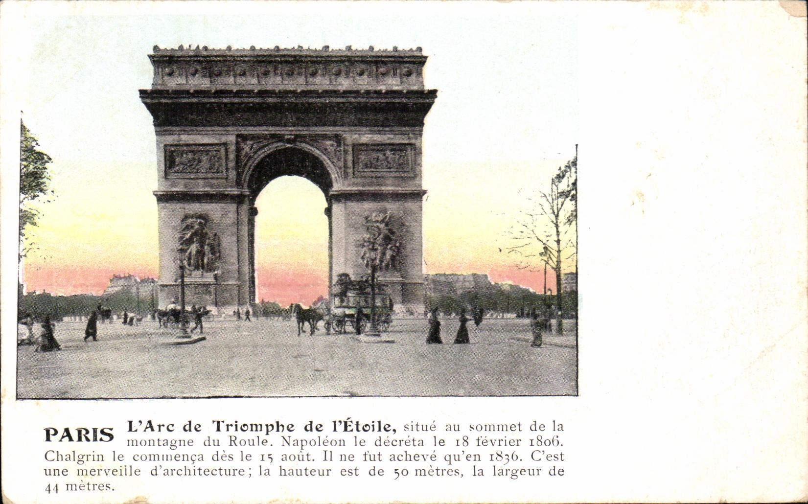 CPA Paris Arc De Triomphe de Etoile localiza en la cumbre de la montana de Rolls