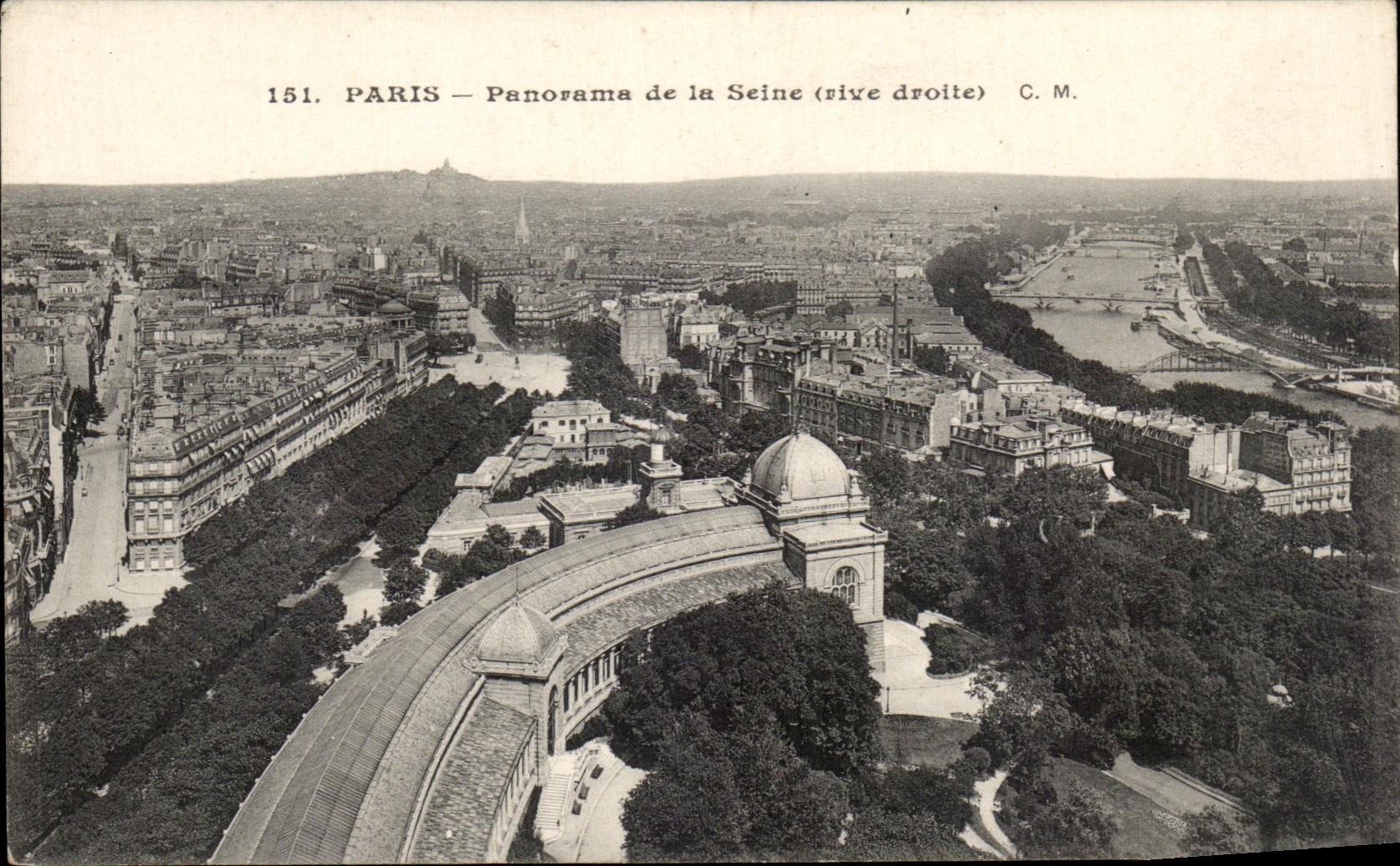 CPA Paris Panorama de la Seine Trocadero