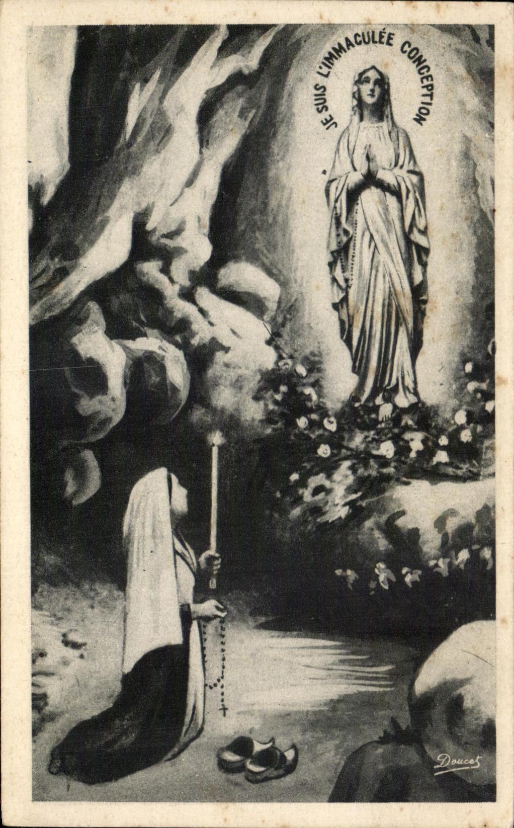 CPA Lourdes Visitez Lourdes L'apparition