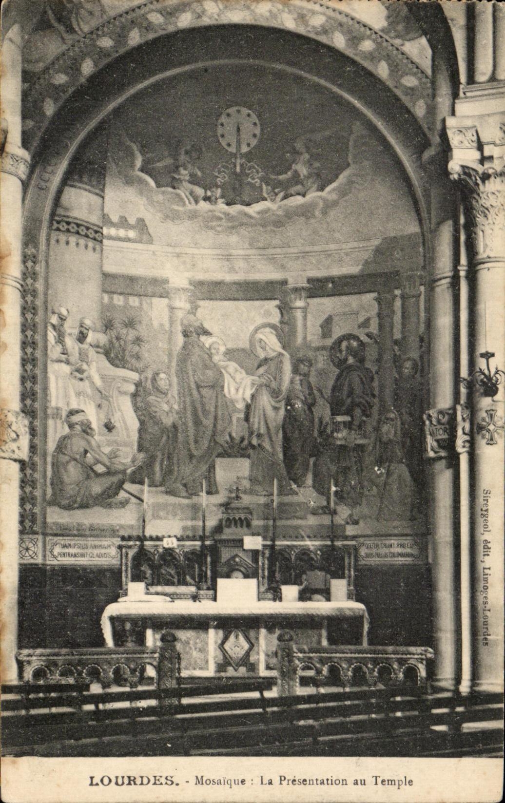CPA Lourdes Mosaique La Presentation au Temple