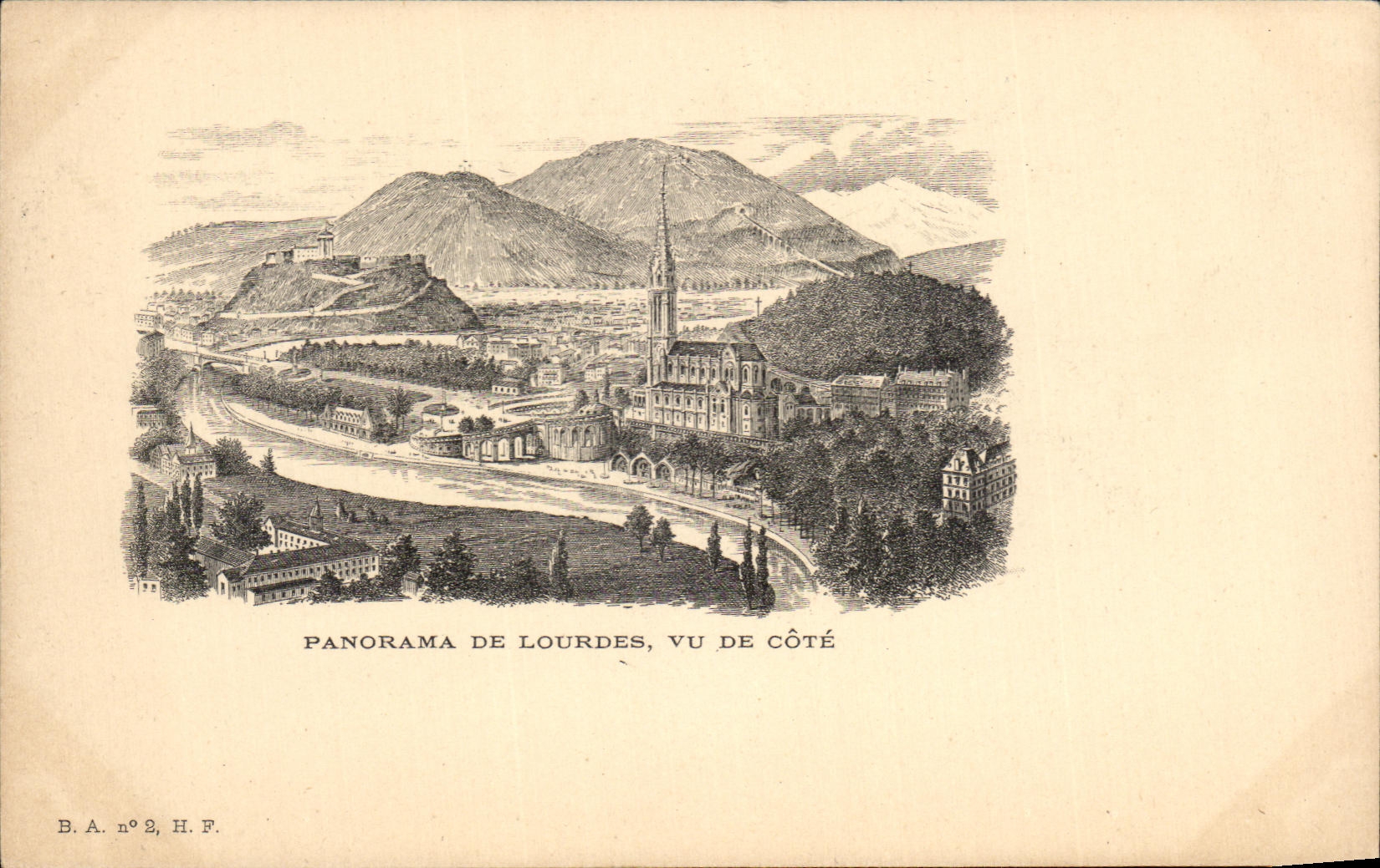 CPA Panorama De Lourdes Vu De Cote