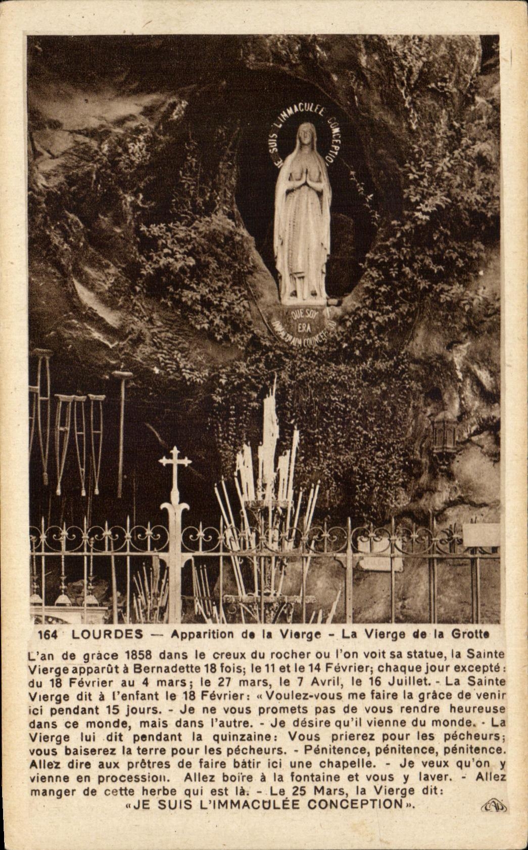 CPA Lourdes Apparition De La Vierge La Vierge De La Grotte