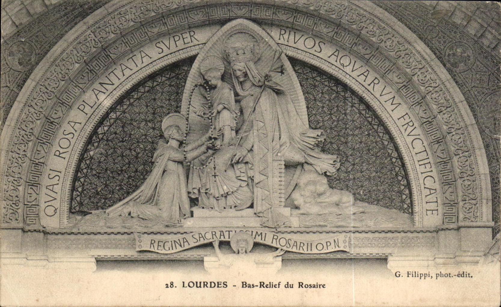 CPA Lourdes Bas Relief du Rosaire