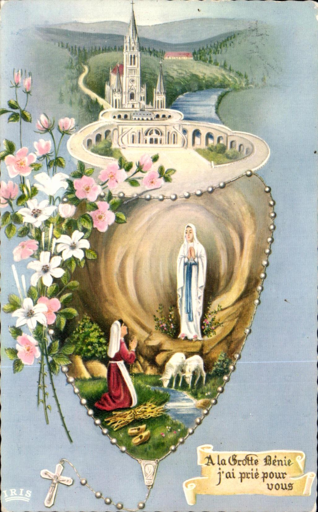 CPA Lourdes La Basiiique et l'Apparition 