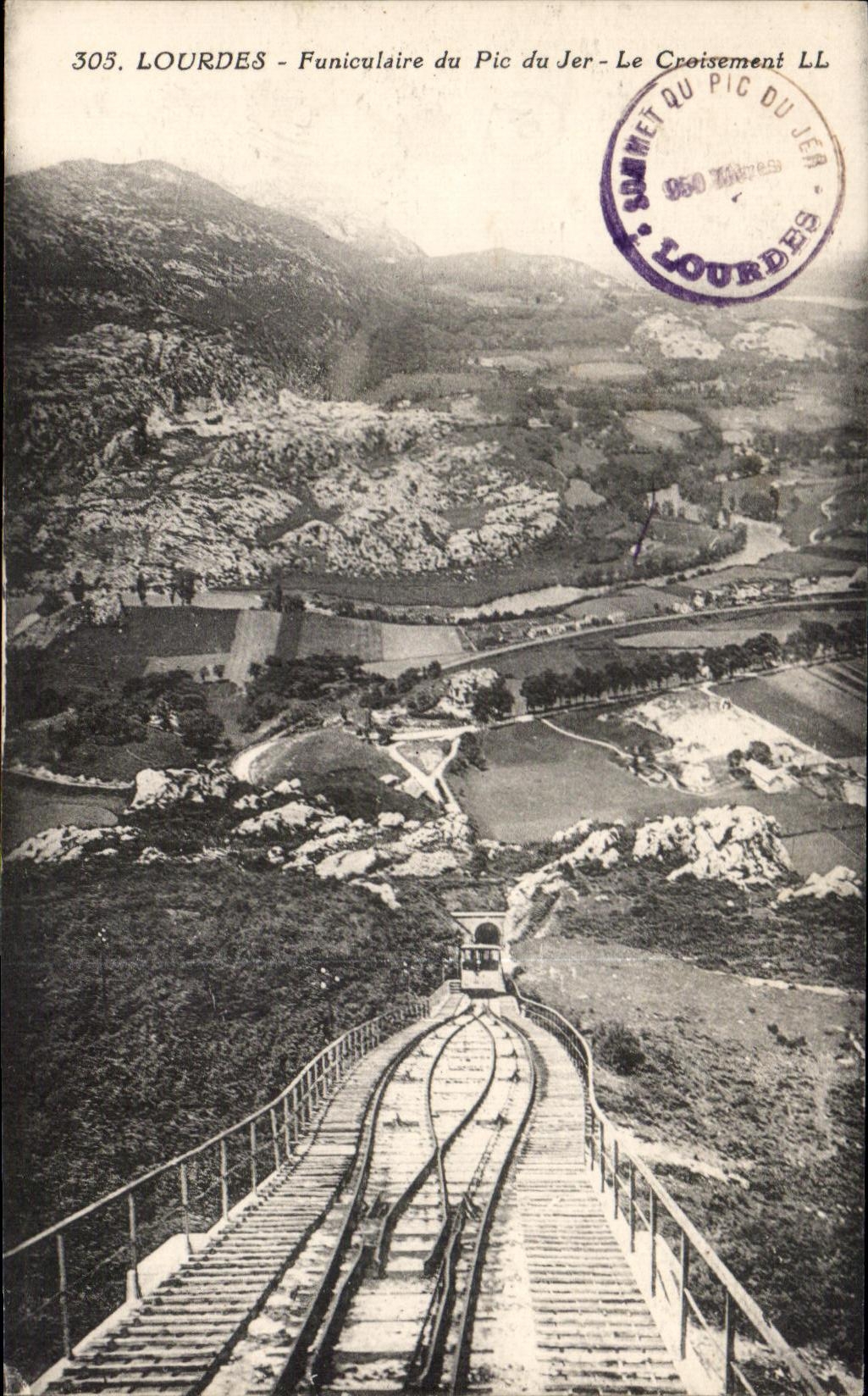 CPA Lourdes Funiculaire du Pic du Jer Le Croisement 