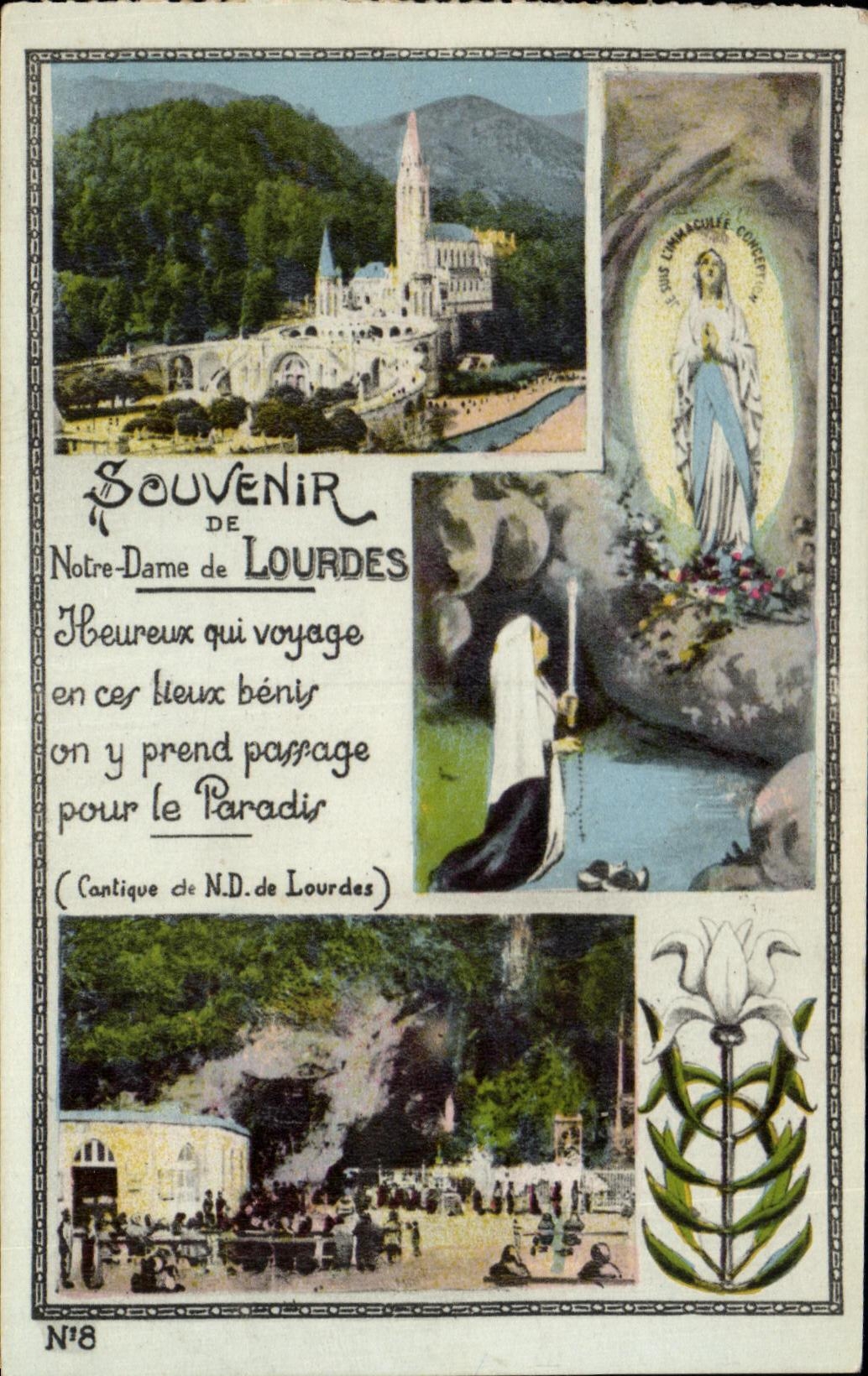 CPA Souvenir Notre Dame de Lourdes 
