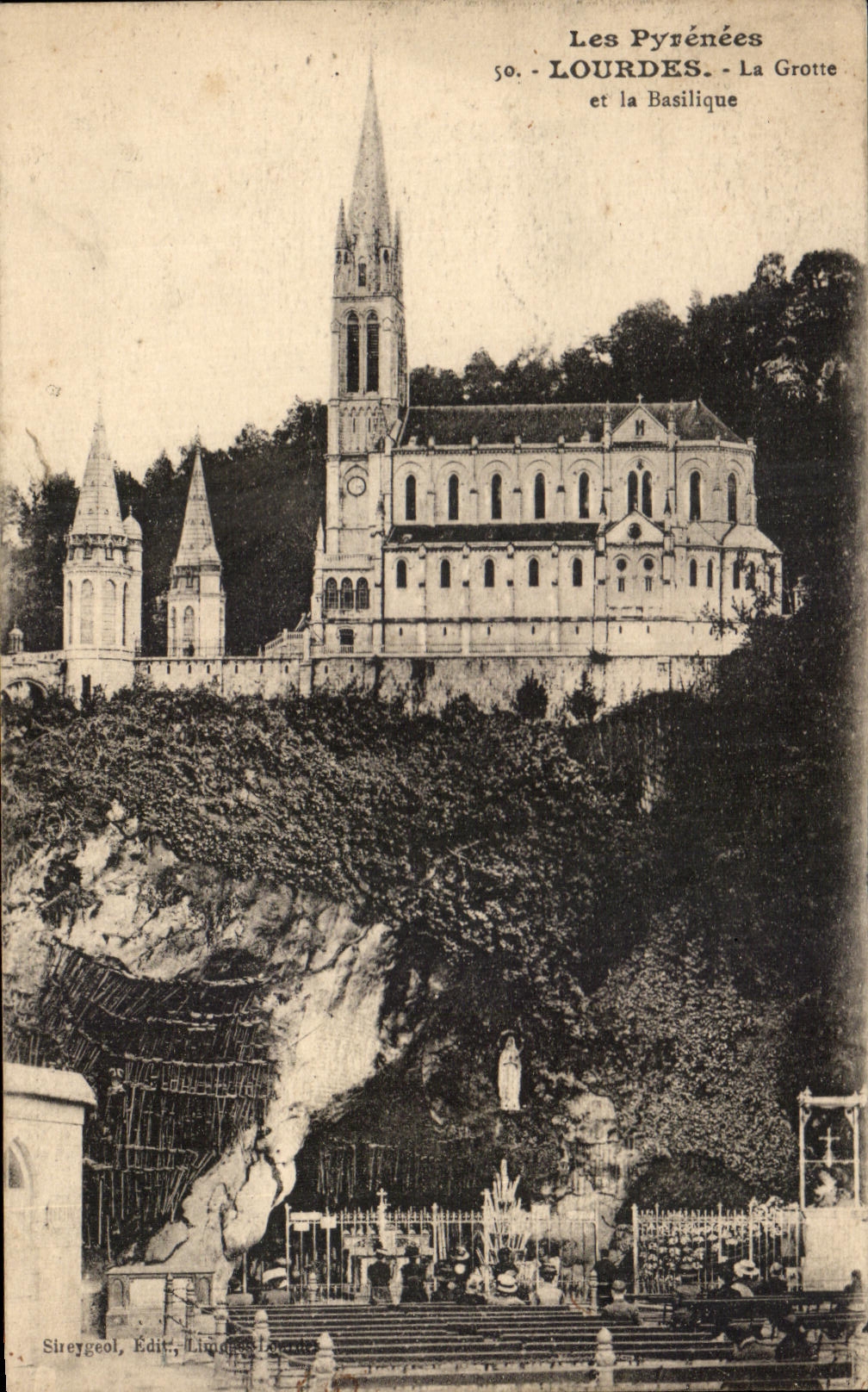 CPA Les Pyrenees Lourdes La Grotte Et La basilique