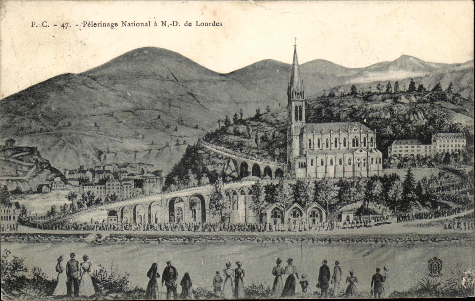 CPA Pelerinage National a ND de Lourdes