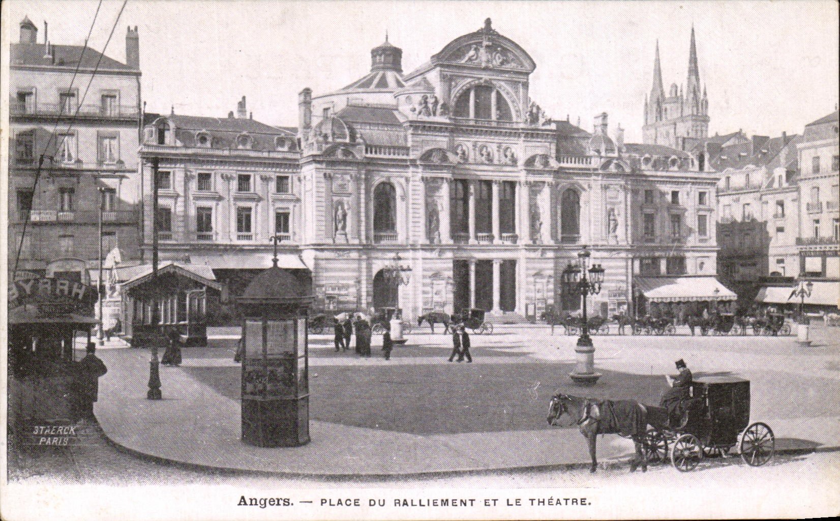 CPA Angers Place Du Ralliement Et Le Theatre