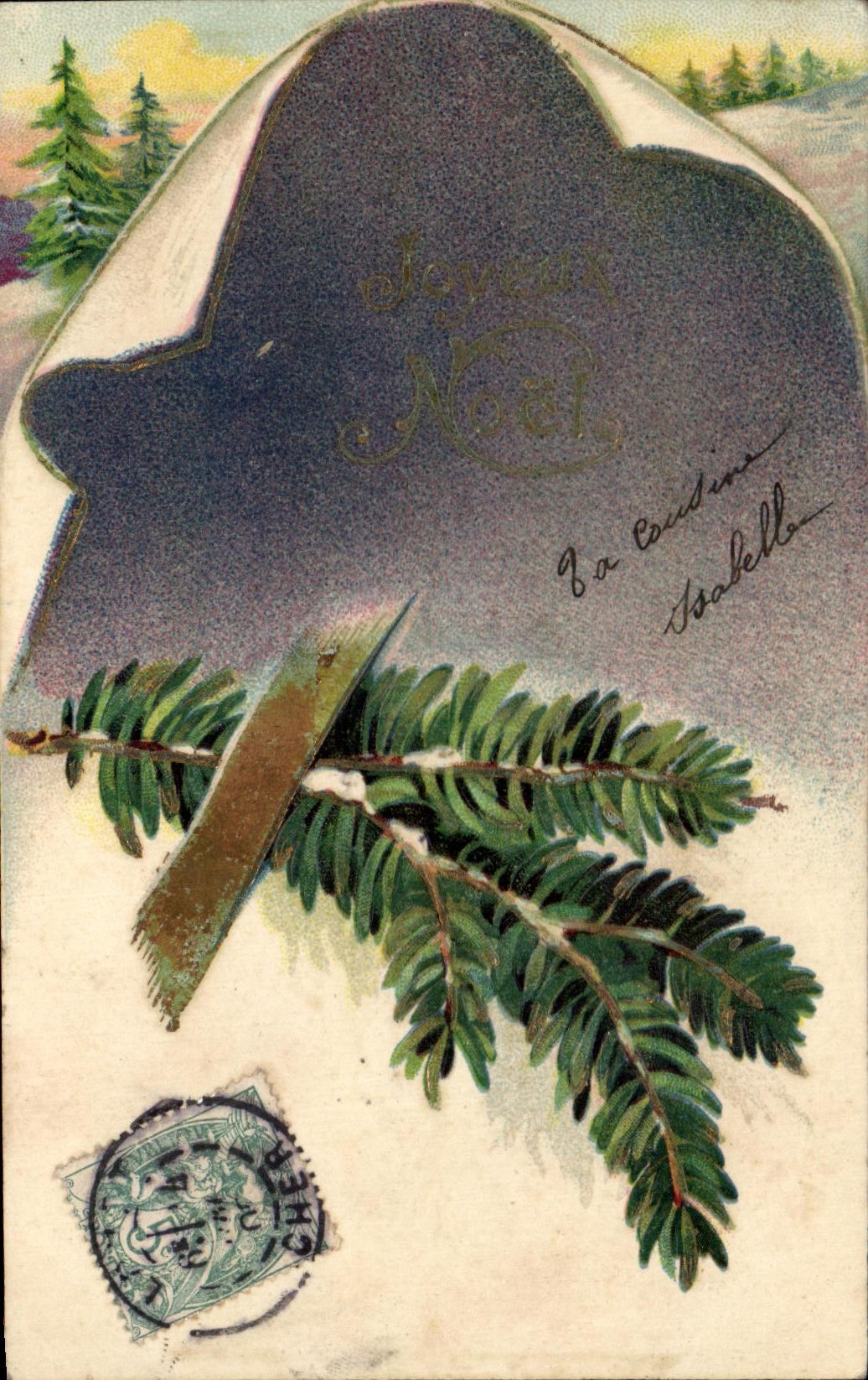 CPA Fantaisie Fleurs Joyeux Noel