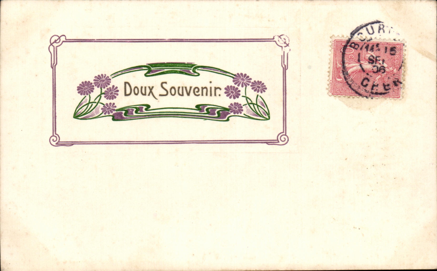CPA Fantaisie Fleurs Doux souvenir