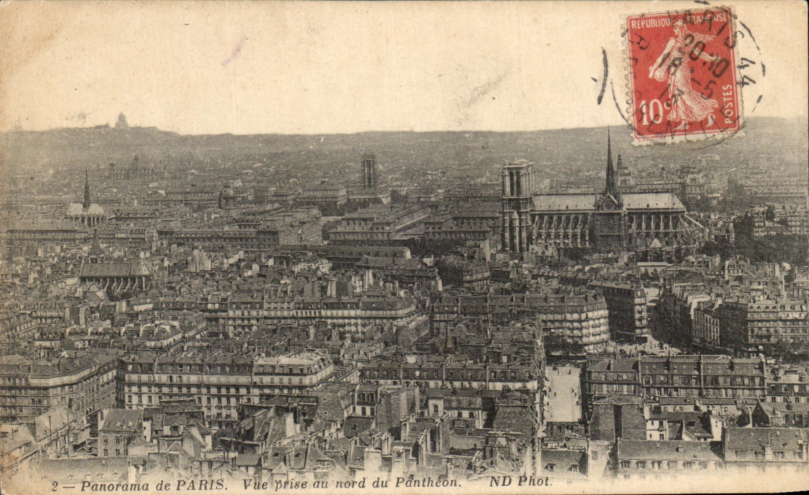 CPA Panorama de Paris Vue prise au nord du Pantheon