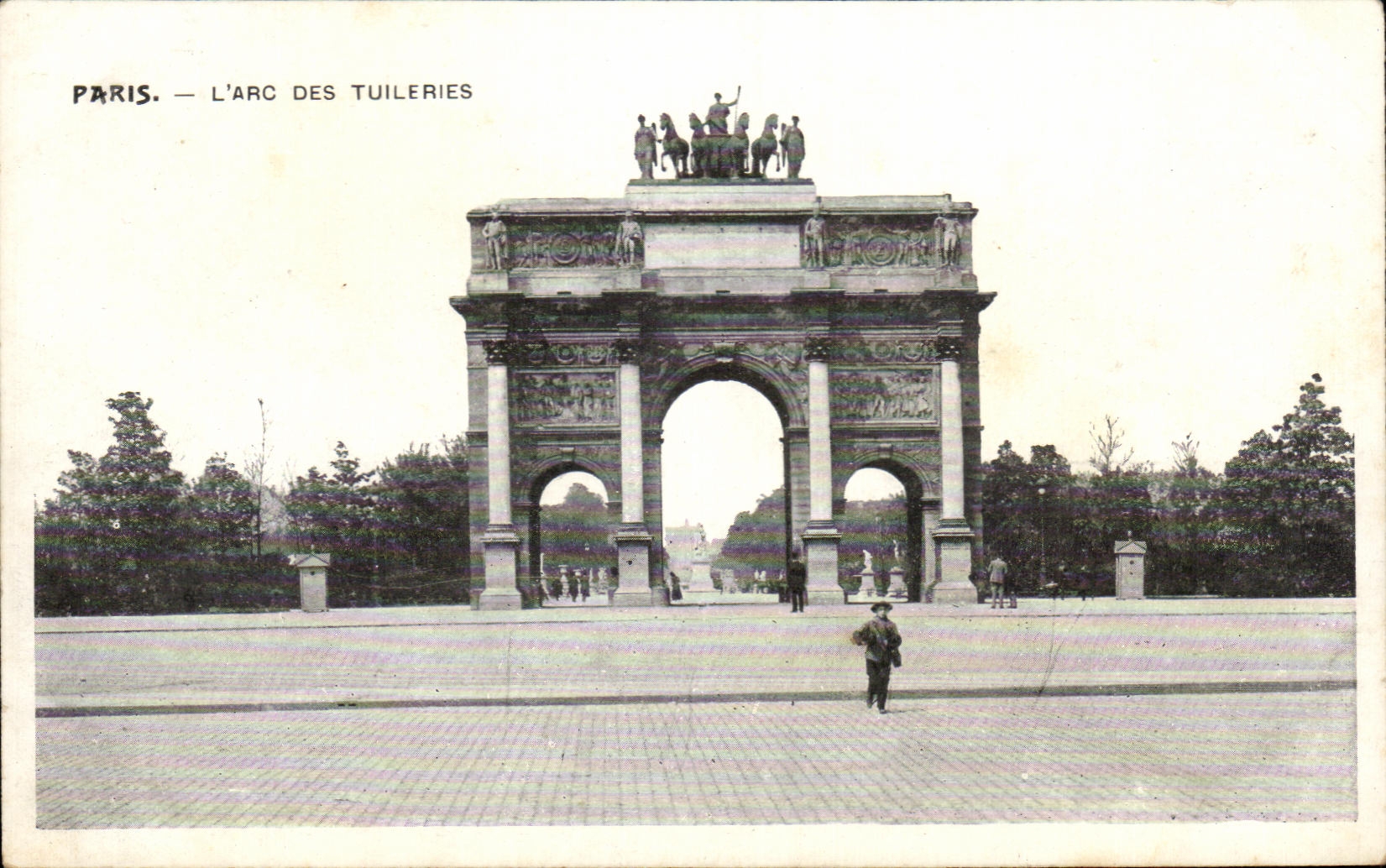 CPA Paris el arco del Louvre Tileries