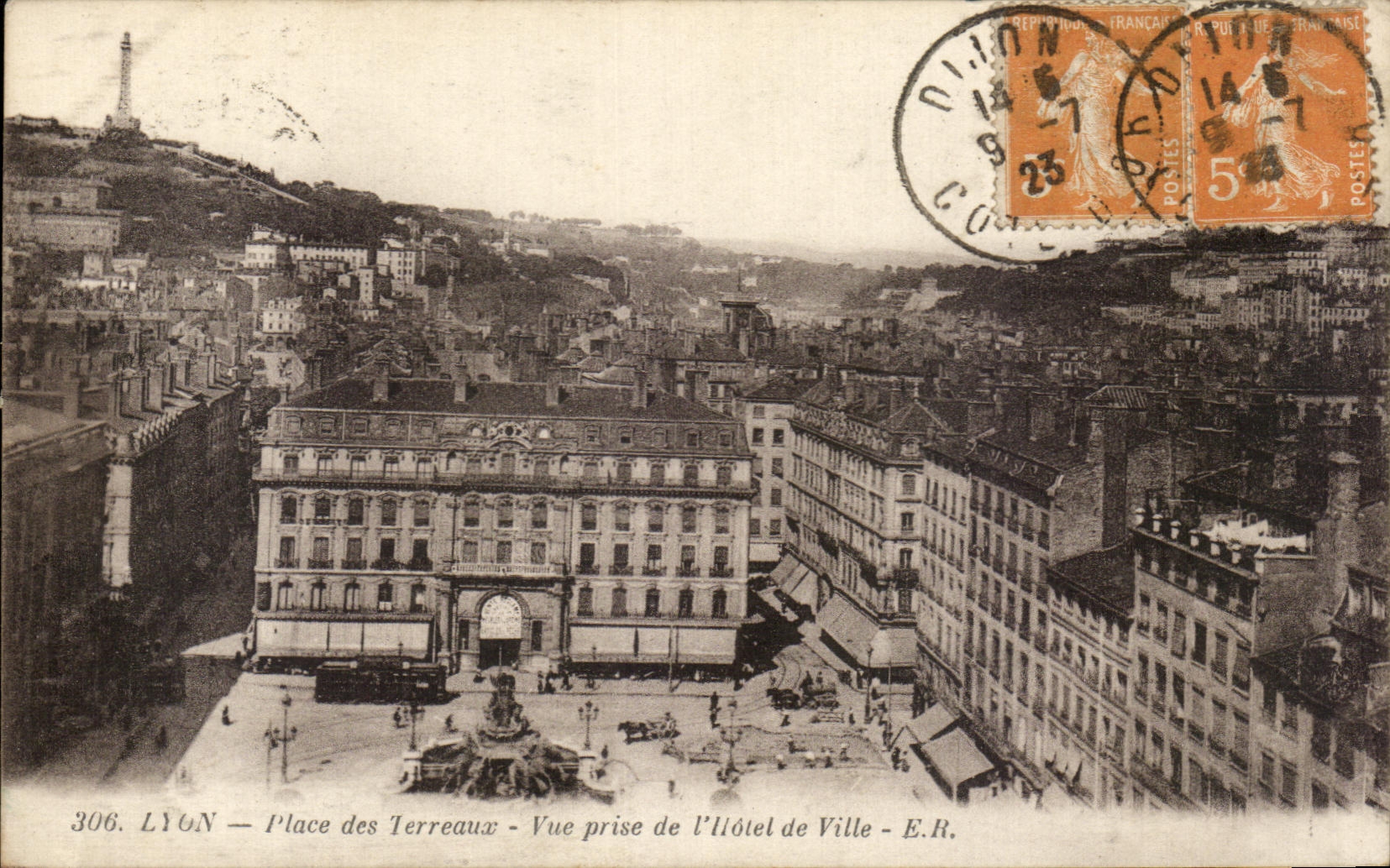 CPA Lyon Seen from Places Composts of I' Town hall