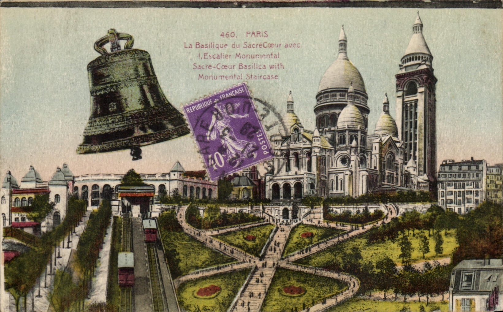 CPA Paris the Basilica of the Sacring Heart Beautiful Montmartre Bell